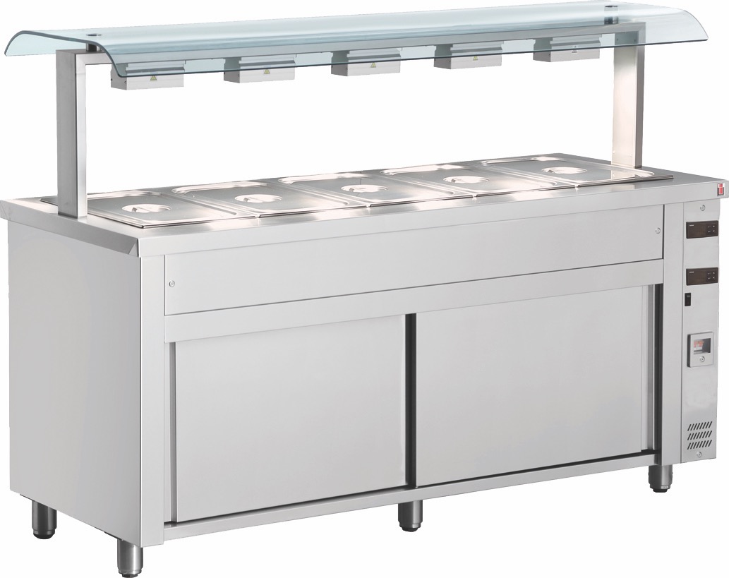 2202-MQV714-1.jpg Värmebuffé med värmeskåp och dubbel nysskydd MQV714 - Image 1