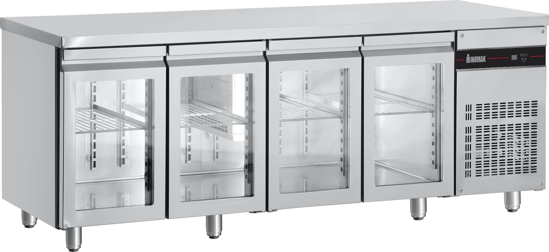 2202-PMR9999GL.jpg Kylbänk Inomak PMR9999/GL, 4 glasdörrar, 600mm djup - Image 1