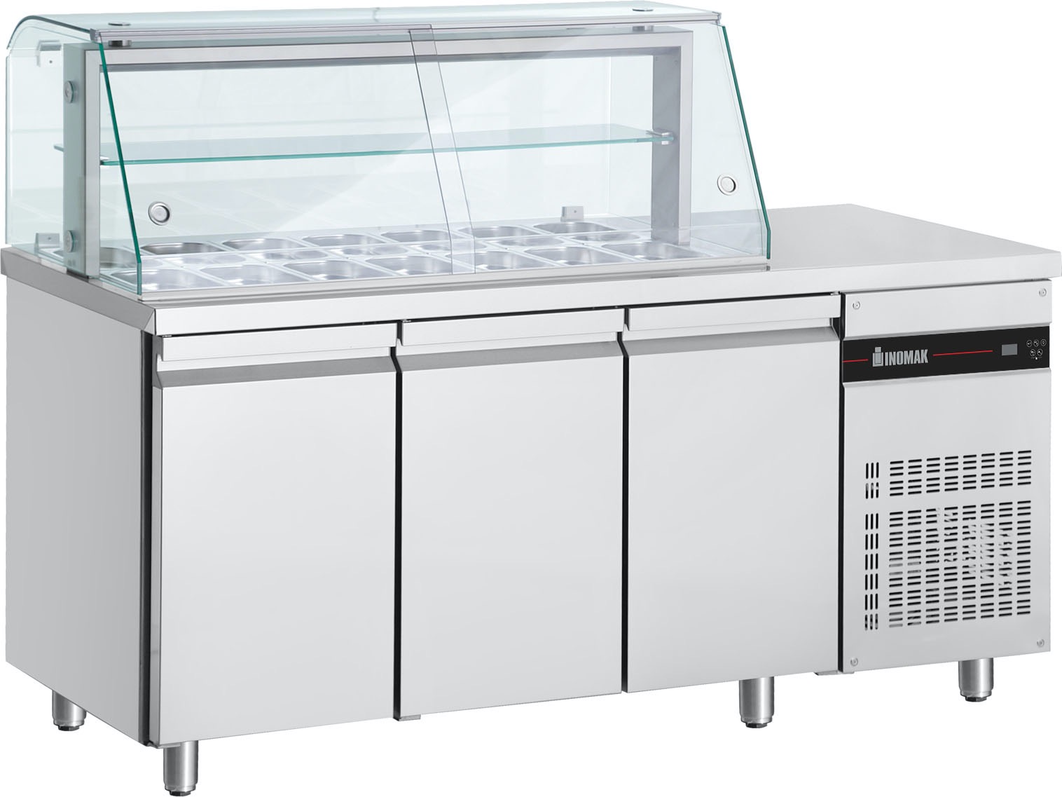 2202-ZQR999-1.jpg Saladette Inomak med vitrin och arbetsyta ZQRP999 R290 - Image 1