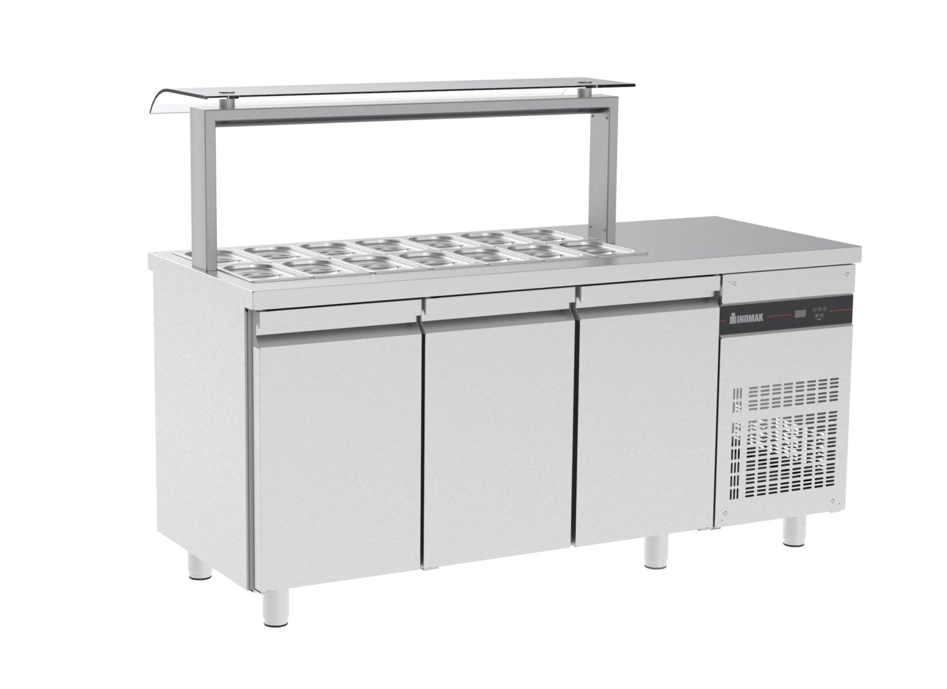 2202-ZVR999-1.jpg Saladette Inomak med enkel nysskydd och arbetsyta ZVRP999 R290 - Image 1