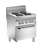 Elektrisk spis BARON 6NPC/EFEV700P med 4 plattor på ventilerad ugn, 700x600mm, 14,6kW