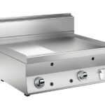 Gas stekhäll BARON N6FTT/G823 med slät & 1/3 räfflad stekplatta, i AISI430 stål, 800x650mm, 13kW