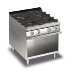 Gasspis BARON Q70PCV/G8003 med 4 brännare, på öppet stativ, 800x700mm, 21,9kW