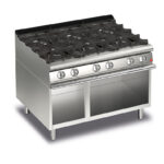 Gasspis BARON Q70PCV/G1206 med 6 brännare, på öppet stativ, 1200x700mm, 32,4kW