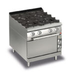 Gasspis BARON Q70PCF/G8008 med 4 brännare, neutral skåp & gasugn, 800x700mm, 34,9kW