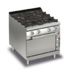 Gasspis BARON Q70PCF/GE8003 med 4 brännare, neutral skåp & gasugn, 800x700mm, 21,9kW