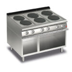 Elektrisk spis BARON Q70PCV/E120 med 6 plattor, på öppet stativ, 1200x700mm, 15,6kW