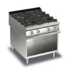 Gasspis BARON Q90PCV/G8003 med 4 brännare på öppet stativ, 800x900mm, 10,5kW