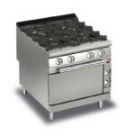 Gasspis BARON Q90PCF/GE8003 med 4 brännare & elektrisk ugn, 800x900mm, 29,2kW