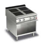 Elektrisk spis BARON Q90PCV/E801 med 4 kvadratiska 300x300mm plattor på öppet stativ, 800x900mm, 8kW
