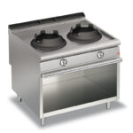 Gaswok BARON Q90PCV/WG1028 med 2 brännare på öppet stativ, 1000x900mm, 14kW