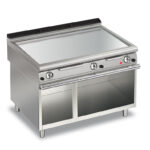 Gas stekhäll BARON Q90FTTV/G1205 med slät kromat stekplatta, på öppet stativ, 1200x900mm, 31,5kW