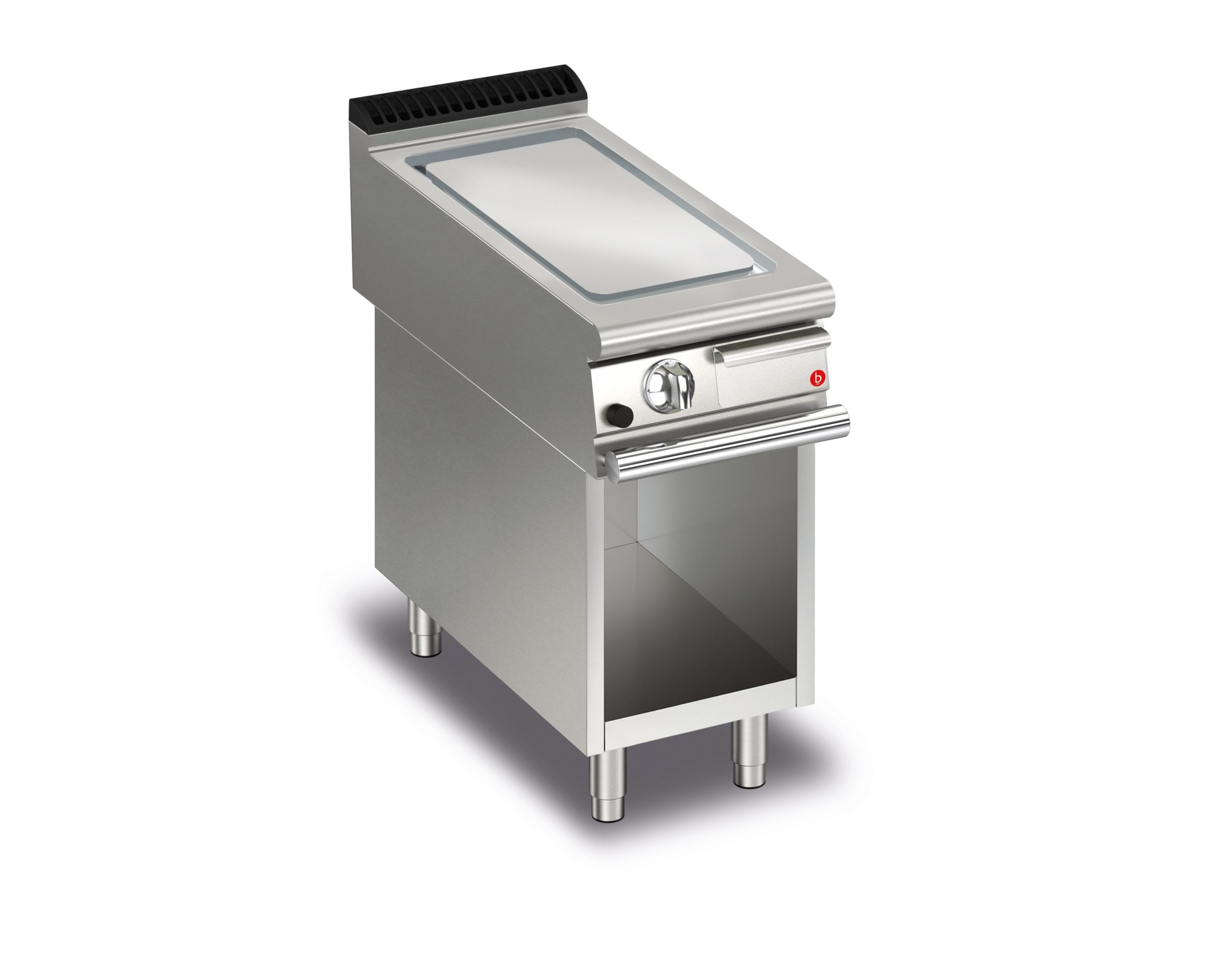 CR1653009-scaled-1.jpg Gas stekhäll BARON Q70SFTTV/G405 med slät kromat stekplatta, på öppet stativ, 400x700mm, 6kW - Image 1