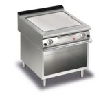 Gas stekhäll BARON Q70SFTV/G803 med slät stekplatta i AISI430, på öppet stativ, 800x700mm, 12kW