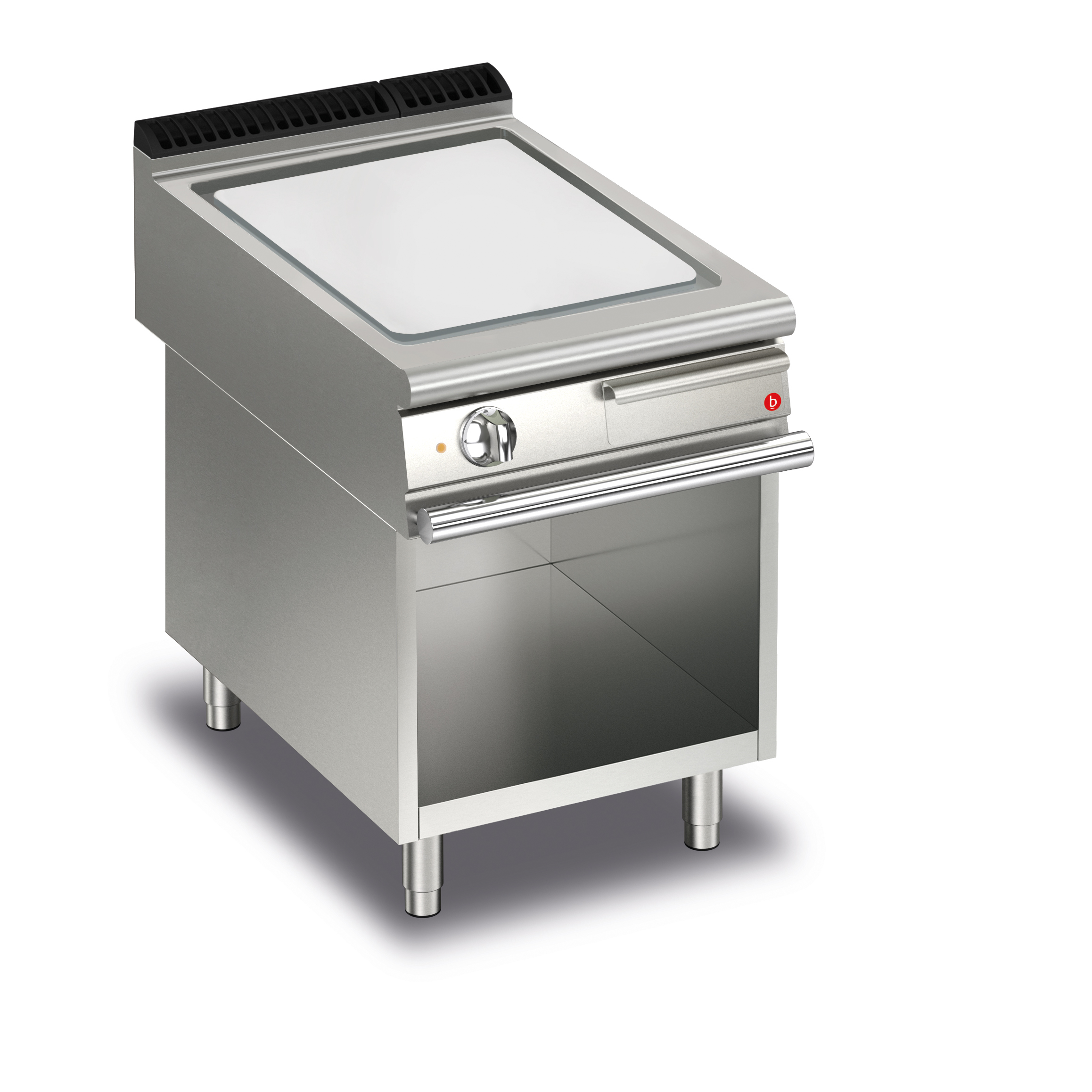 CR1653829.jpg Elektrisk stekhäll BARON Q70SFTV/E603 med slät stekplatta i AISI430 stål, på öppet stativ, 600x700mm, 5,4kW - Image 1