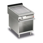 Gas stekhäll BARON Q90SFTTV/G615 med räfflad kromat stekplatta, på öppet stativ, 600x900mm, 14kW