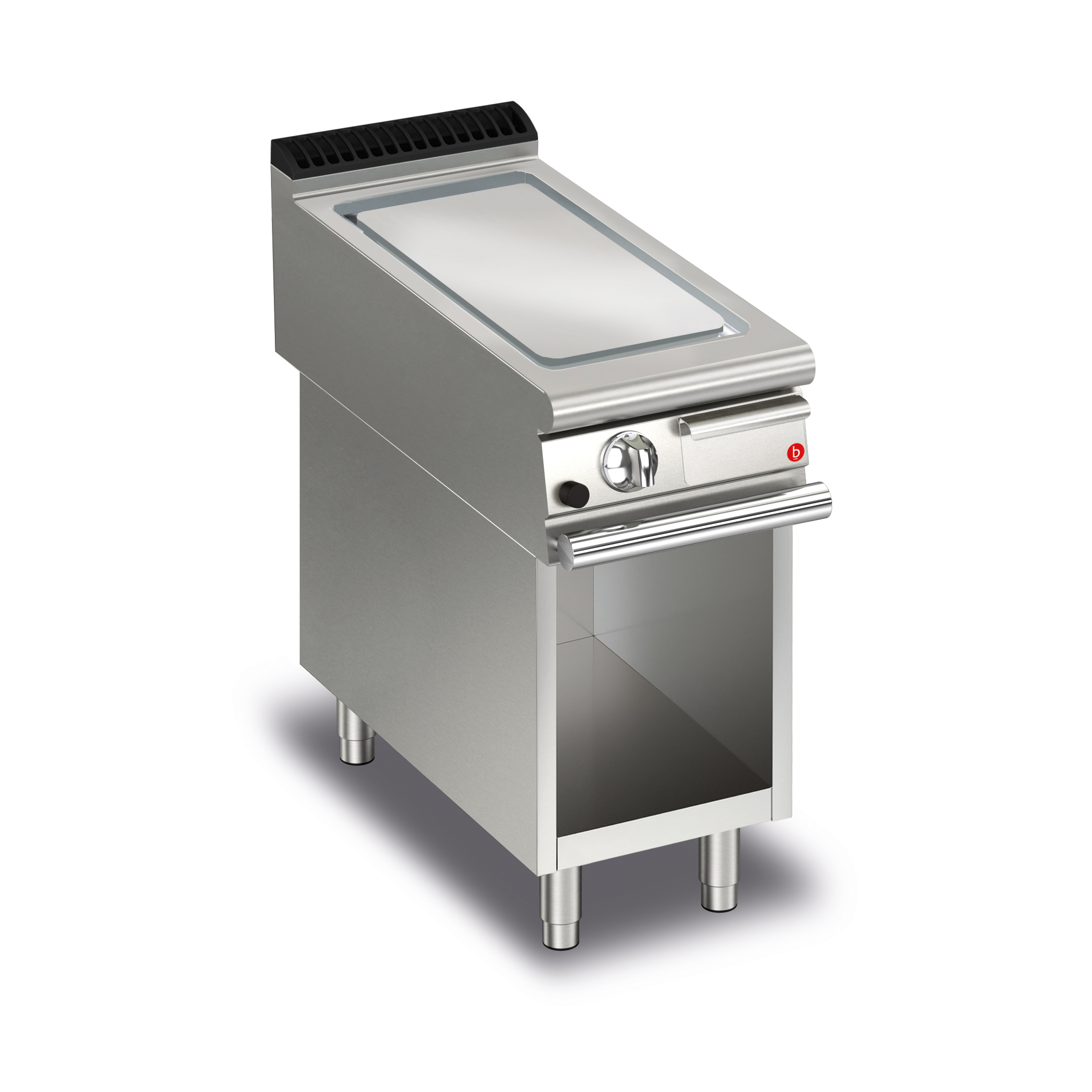 CR1654529.jpg Gas stekhäll BARON Q90SFTV/G403 med stekplatta i AISI430 stål, på öppet stativ, 400x900mm, 7kW - Image 1