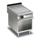 Elektrisk stekhäll BARON QT90SFTV/E615-T4W med räfflat kromat stekplatta, på öppet stativ, 600x900mm, 10,5kW, Touchscreen