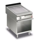 Elektrisk stekhäll BARON Q90SFTV/E613 med räfflad stekplatta i AISI430 stål, på öppet stativ, 600x900mm, 7,5kW
