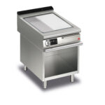 Elektrisk stekhäll BARON QT90SFTV/E623-T4W med slät & 1/3 räfflat stekplatta i AISI430 stål, på öppet stativ, 600x900mm, 10,5kW, Touchscreen