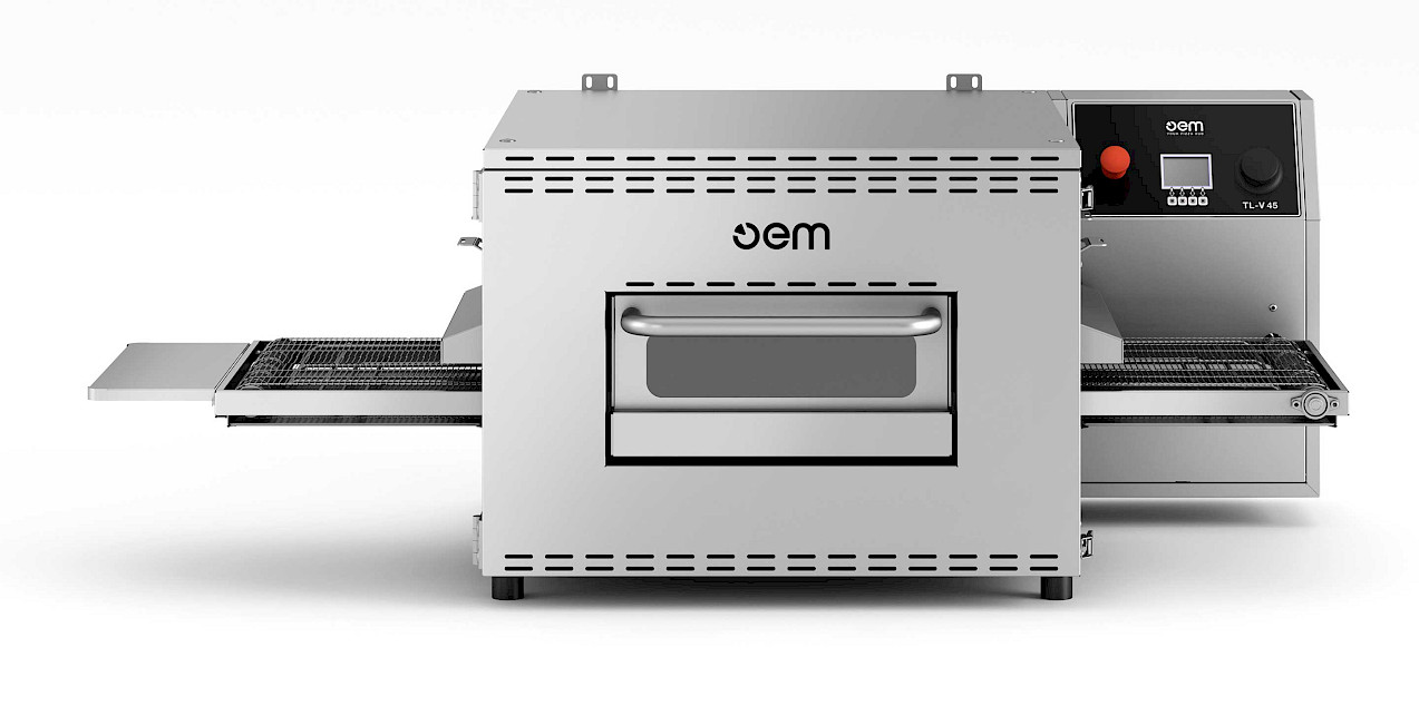 tvl45_2-x-sito-2.0x634.jpg Fläktstyrd Elektrisk Tunnel pizzaugn OEM TL-V45 Touch, 45 cm band, 400°C - Image 1
